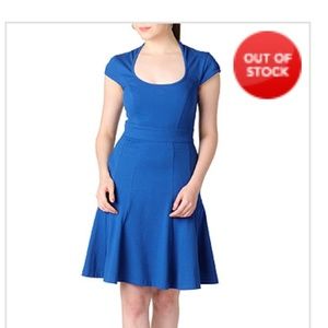 Eshakti 2X 20W-22W Cotton Knit Fit-and-Flare Dress